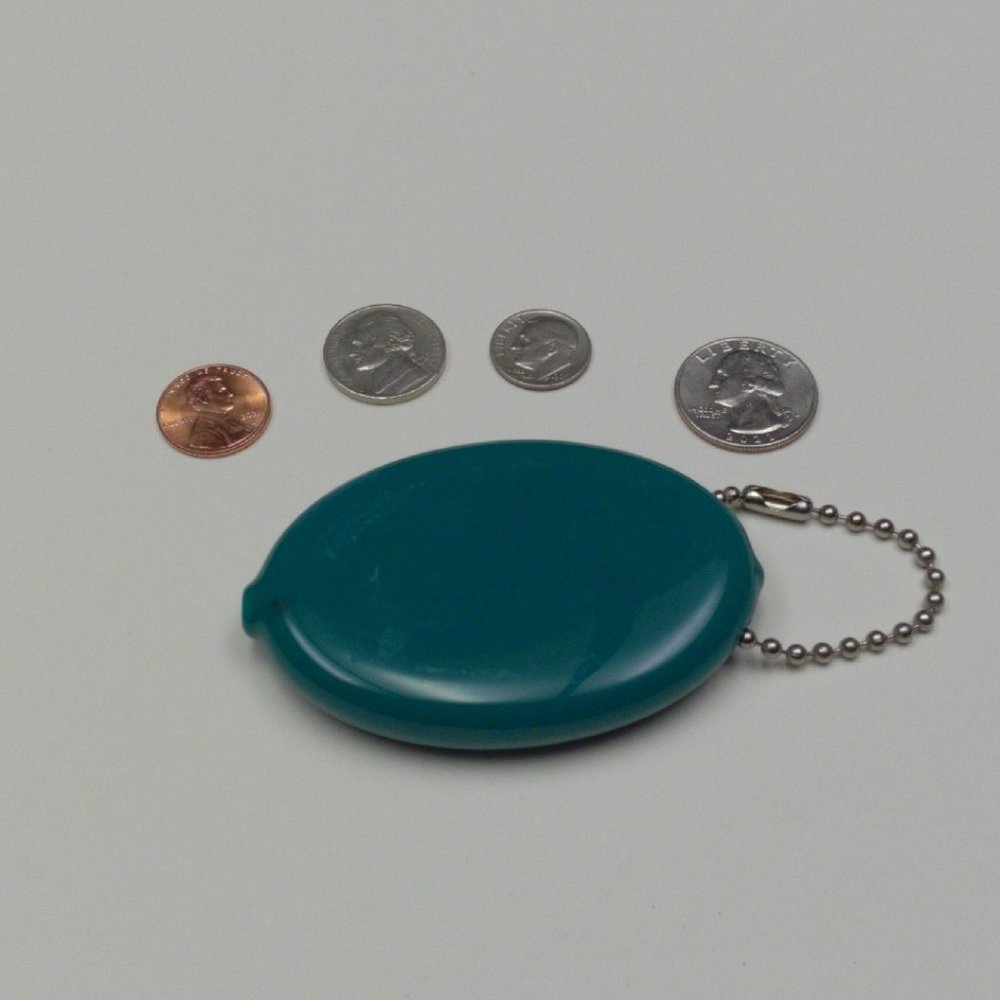 🥳HOST PICK🥳 Turquoise QuiKoin Squeez-y Coin Holder Vintage 90s - Picture 3 of 4